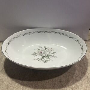 Romance Diamond China Oval Serving Bowl Japan 103‎ /8" EUC